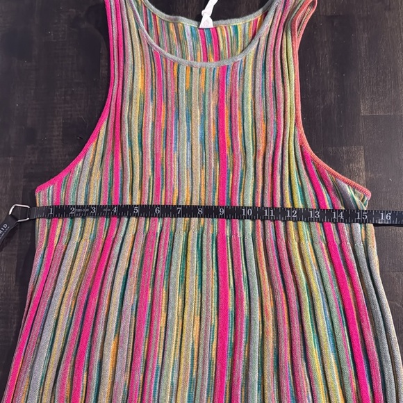 Anthropologie Daily Practice Multi Color Stretchy Knit Tank Dress Size Large - Picture 7 of 8